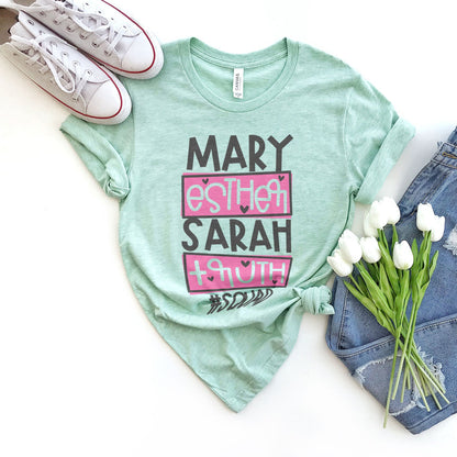 Mary Esther Sarah Ruth Tee Shirts For Women - Christian Shirts for Women - Religious Tee Shirts