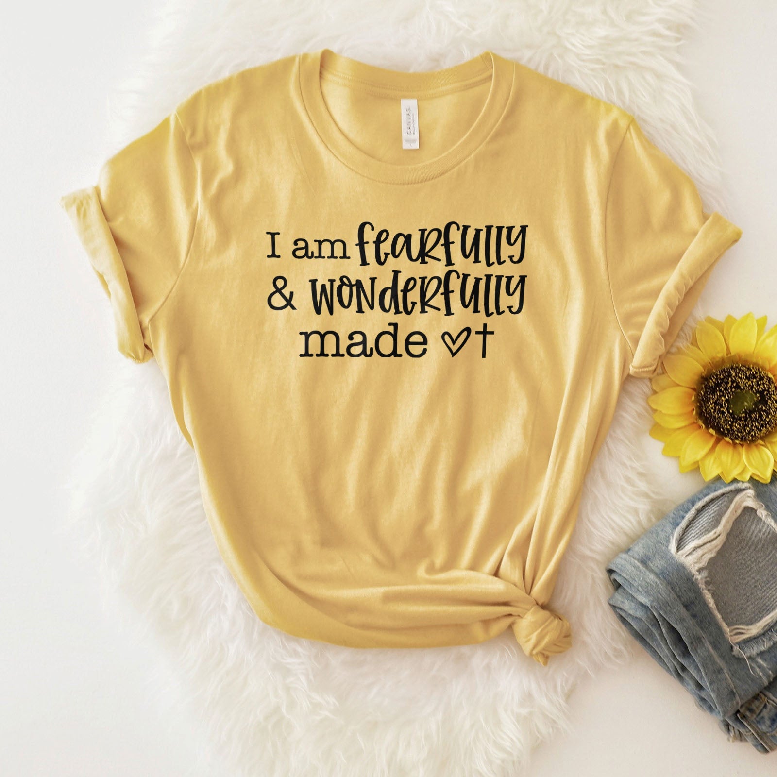 I Am Fearfully And Wonderfully Made Tee Shirts For Women - Christian Shirts for Women - Religious Tee Shirts