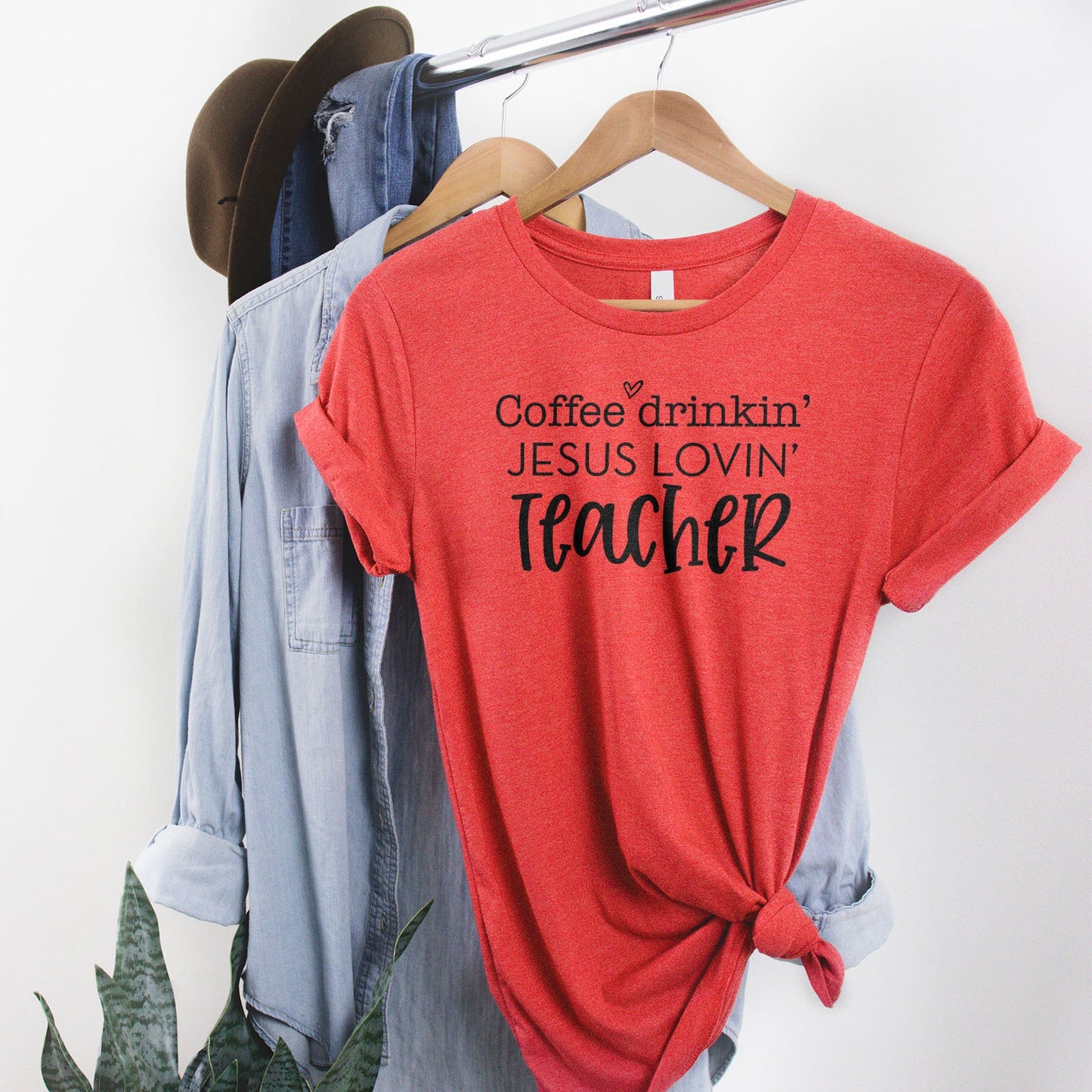 Coffee Drinkin Jesus Lovin Teacher Tee Shirts For Women - Christian Shirts for Women - Religious Tee Shirts