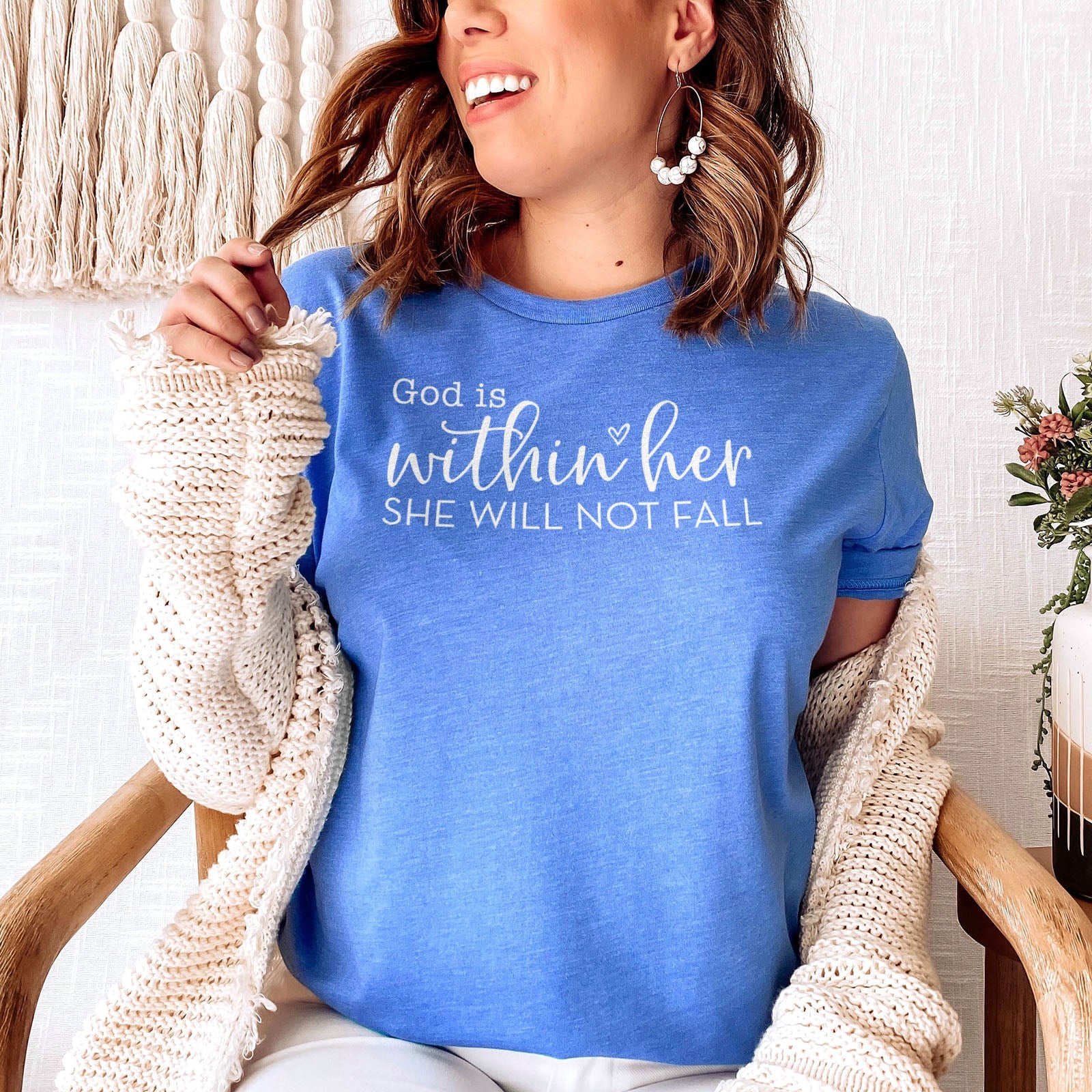 God Is Within Her She Will Not Fall Tee Shirts For Women - Christian Shirts for Women - Religious Tee Shirts