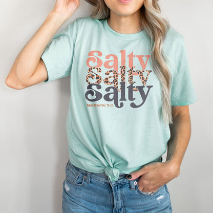 Salty Stacked Leopard Tee Shirts For Women - Christian Shirts for Women - Religious Tee Shirts