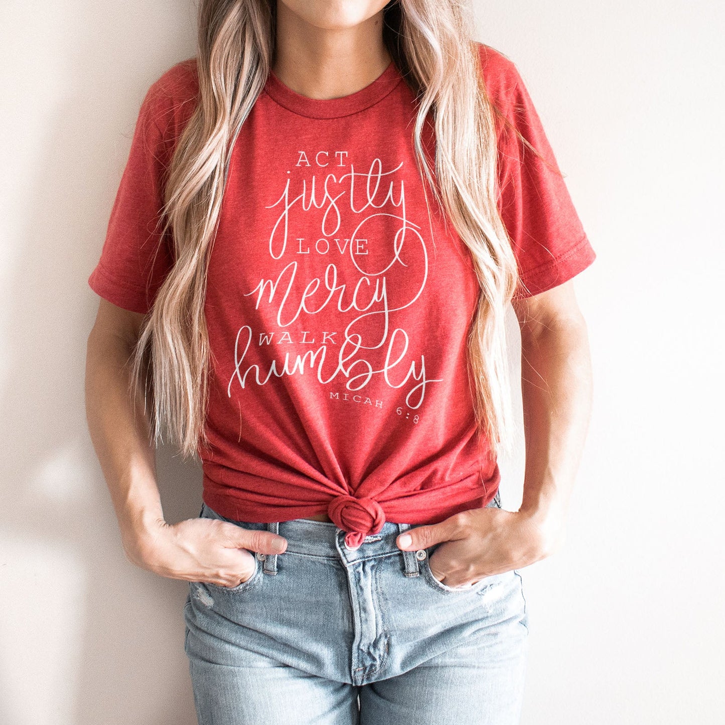 Micah 6:8 Act Justly Love Mercy Walk Humbly Tee Shirts For Women - Christian Shirts for Women - Religious Tee Shirts