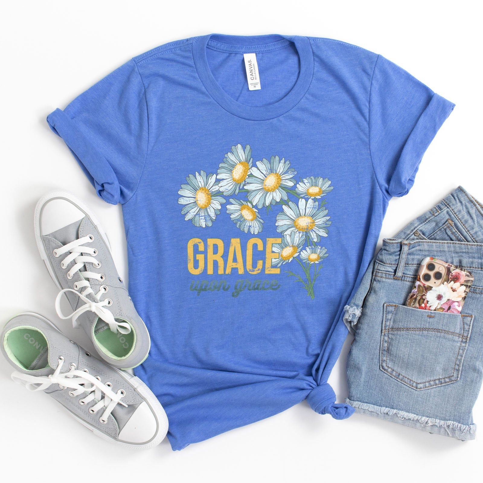 Grace Upon Grace Tee Shirts For Women - Christian Shirts for Women - Religious Tee Shirts