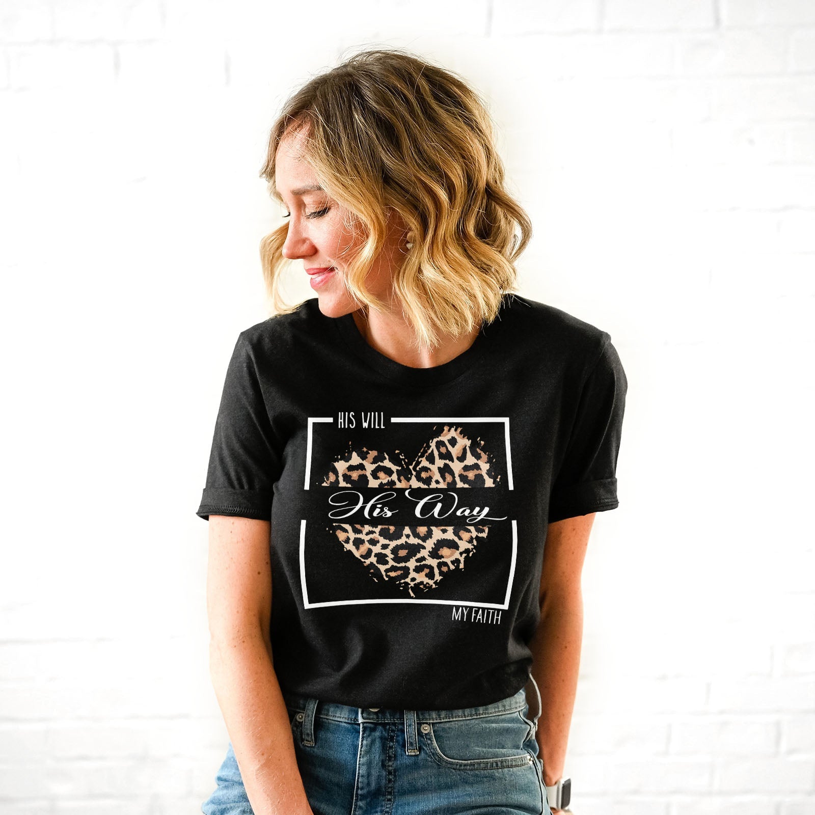 His Will His Way My Faith Tee Shirts For Women - Christian Shirts for Women - Religious Tee Shirts