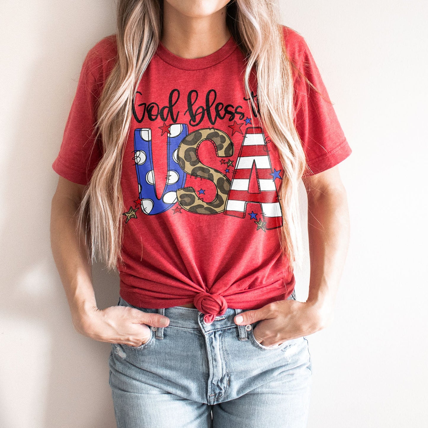 God Bless The USA Tee Shirts For Women - Christian Shirts for Women - Religious Tee Shirts