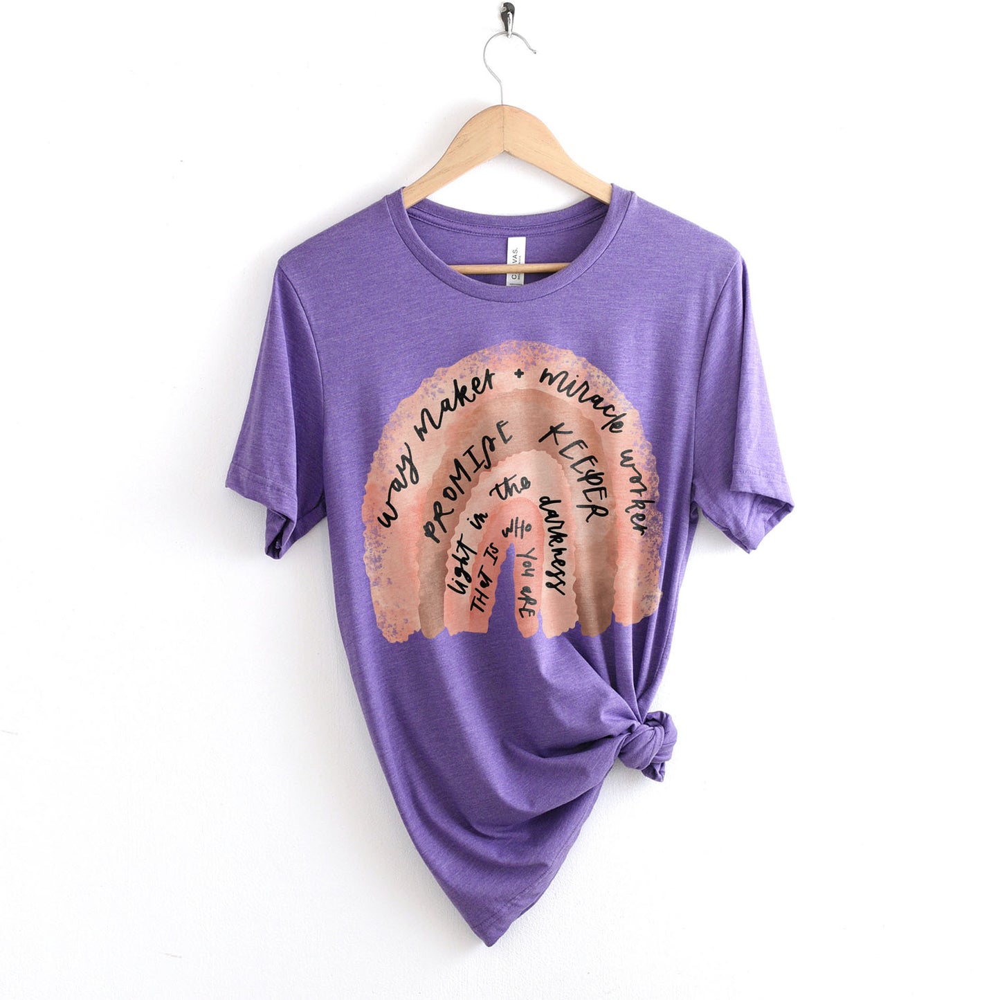 Way Maker Rainbow Tee Shirts For Women - Christian Shirts for Women - Religious Tee Shirts