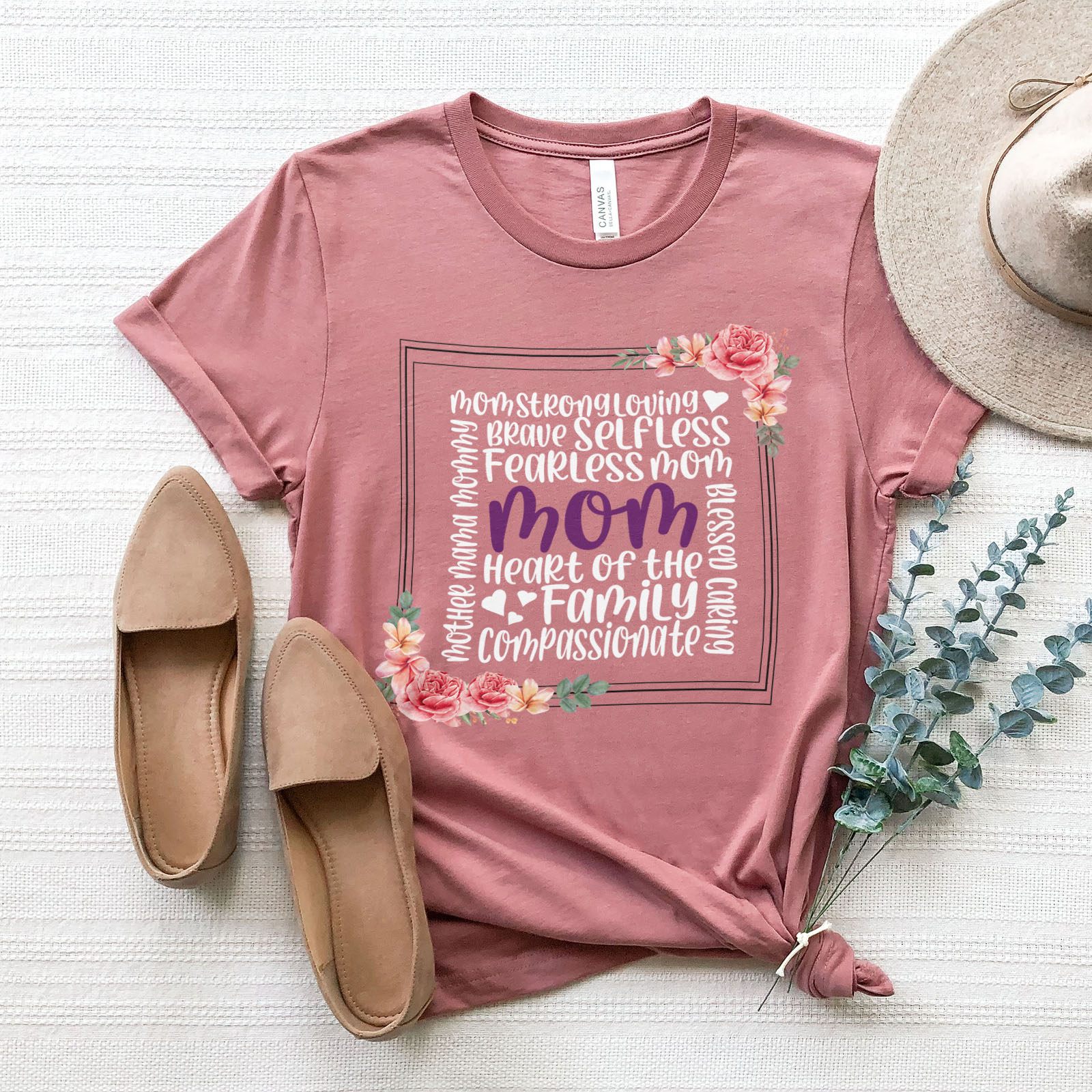 Mom Heart Of The Family Tee Shirts For Women - Christian Shirts for Women - Religious Tee Shirts