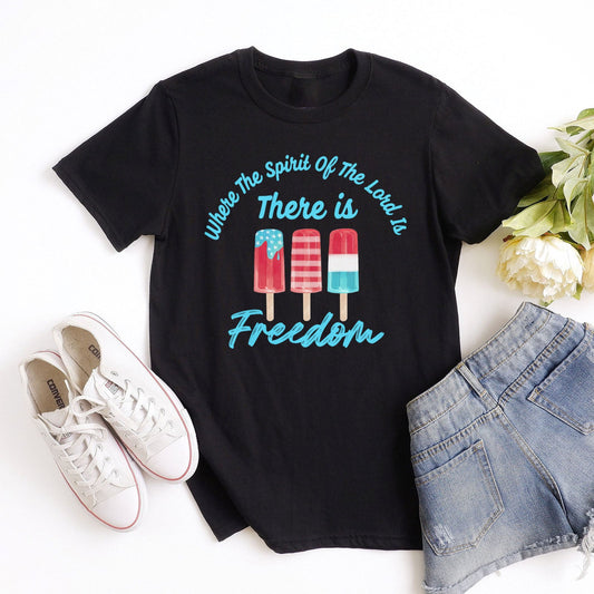 Where the Spirit of the Lord is There is Freedom Tee Shirts For Women - Christian Shirts for Women - Religious Tee Shirts