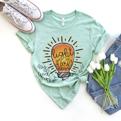 Light in the Darkness Tee Shirts For Women - Christian Shirts for Women - Religious Tee Shirts