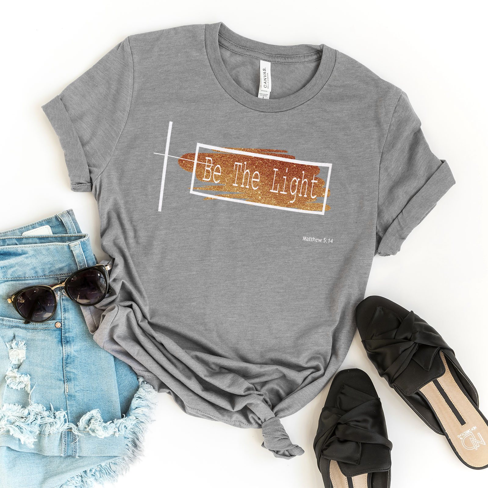 Be The Light Tee Shirts For Women - Christian Shirts for Women - Religious Tee Shirts