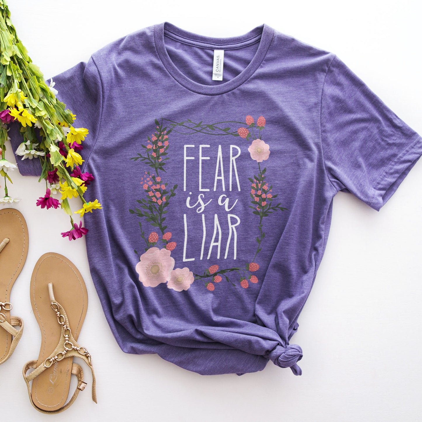 Fear is a Liar Tee Shirts For Women - Christian Shirts for Women - Religious Tee Shirts