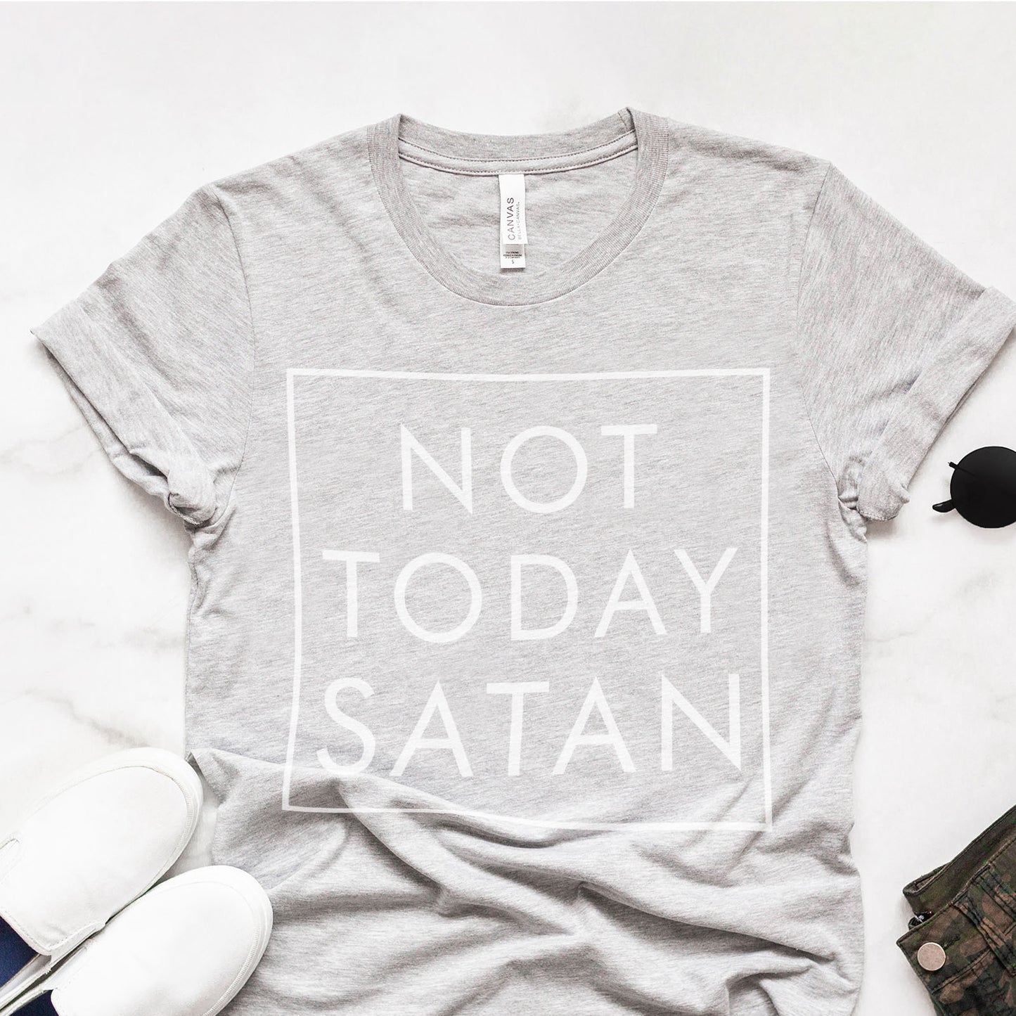 Not Today Satan Tee Shirts For Women - Christian Shirts for Women - Religious Tee Shirts