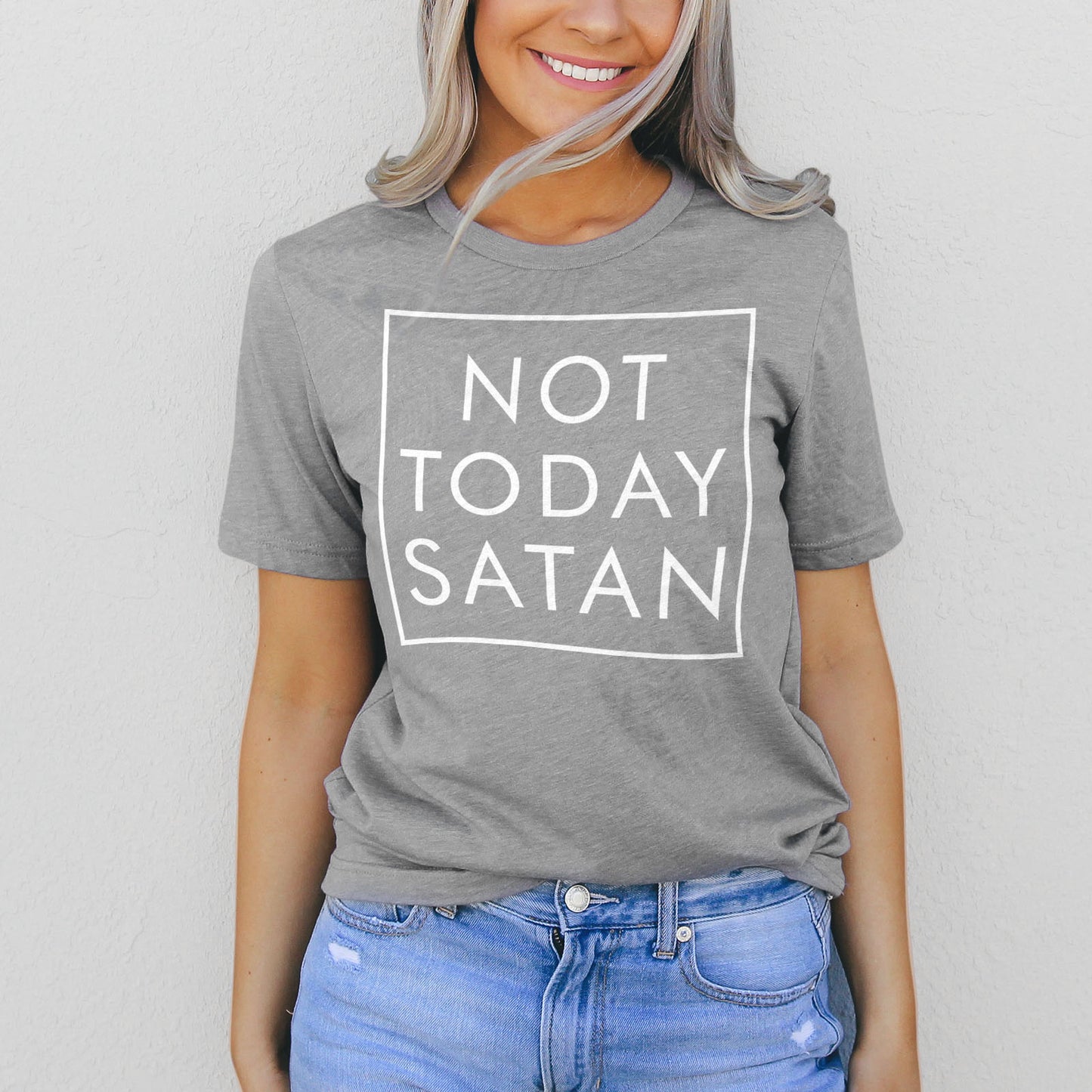 Not Today Satan Tee Shirts For Women - Christian Shirts for Women - Religious Tee Shirts