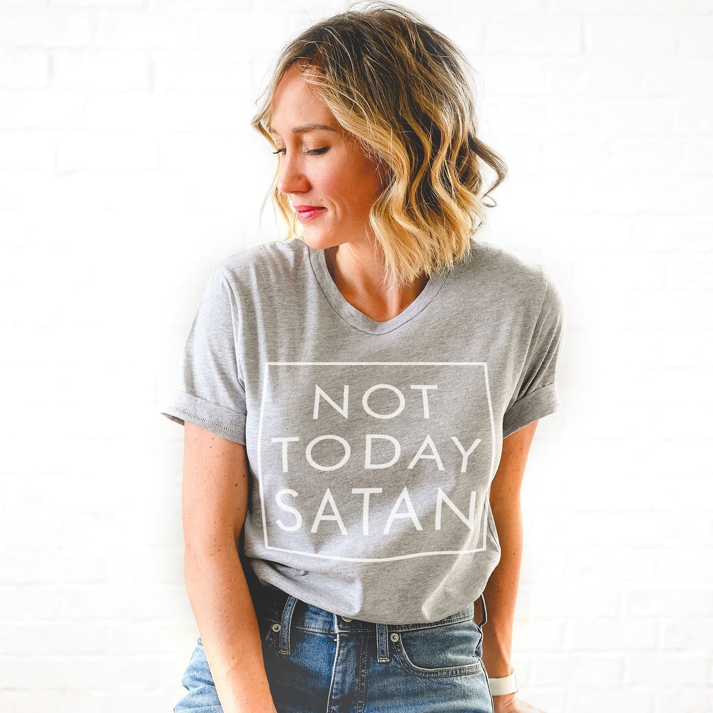 Not Today Satan Tee Shirts For Women - Christian Shirts for Women - Religious Tee Shirts