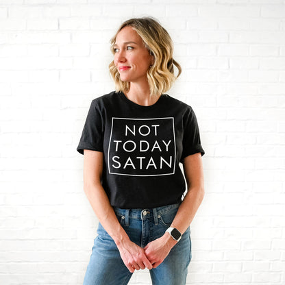Not Today Satan Tee Shirts For Women - Christian Shirts for Women - Religious Tee Shirts