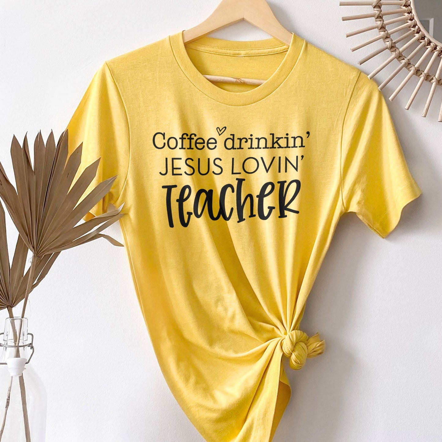 Coffee Drinkin Jesus Lovin Teacher Tee Shirts For Women - Christian Shirts for Women - Religious Tee Shirts