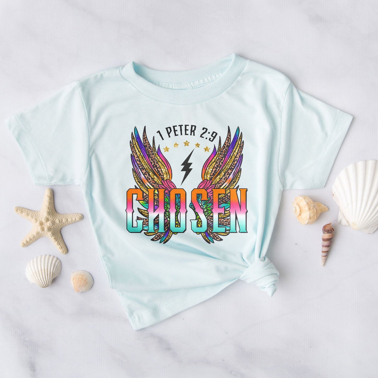 Chosen Retro Wings Tee Shirts For Women - Christian Shirts for Women - Religious Tee Shirts
