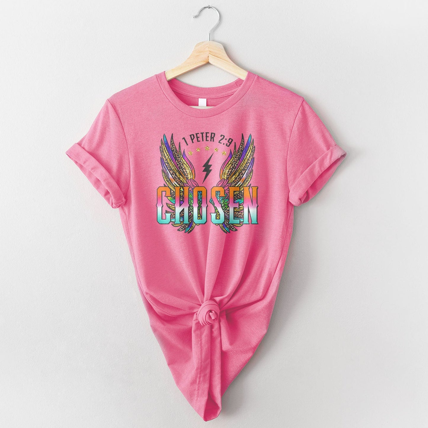 Chosen Retro Wings Tee Shirts For Women - Christian Shirts for Women - Religious Tee Shirts
