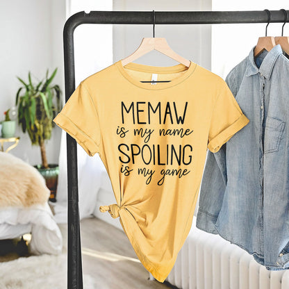 Memaw Is My Name Spoiling Is My Game Tee Shirts For Women - Christian Shirts for Women - Religious Tee Shirts