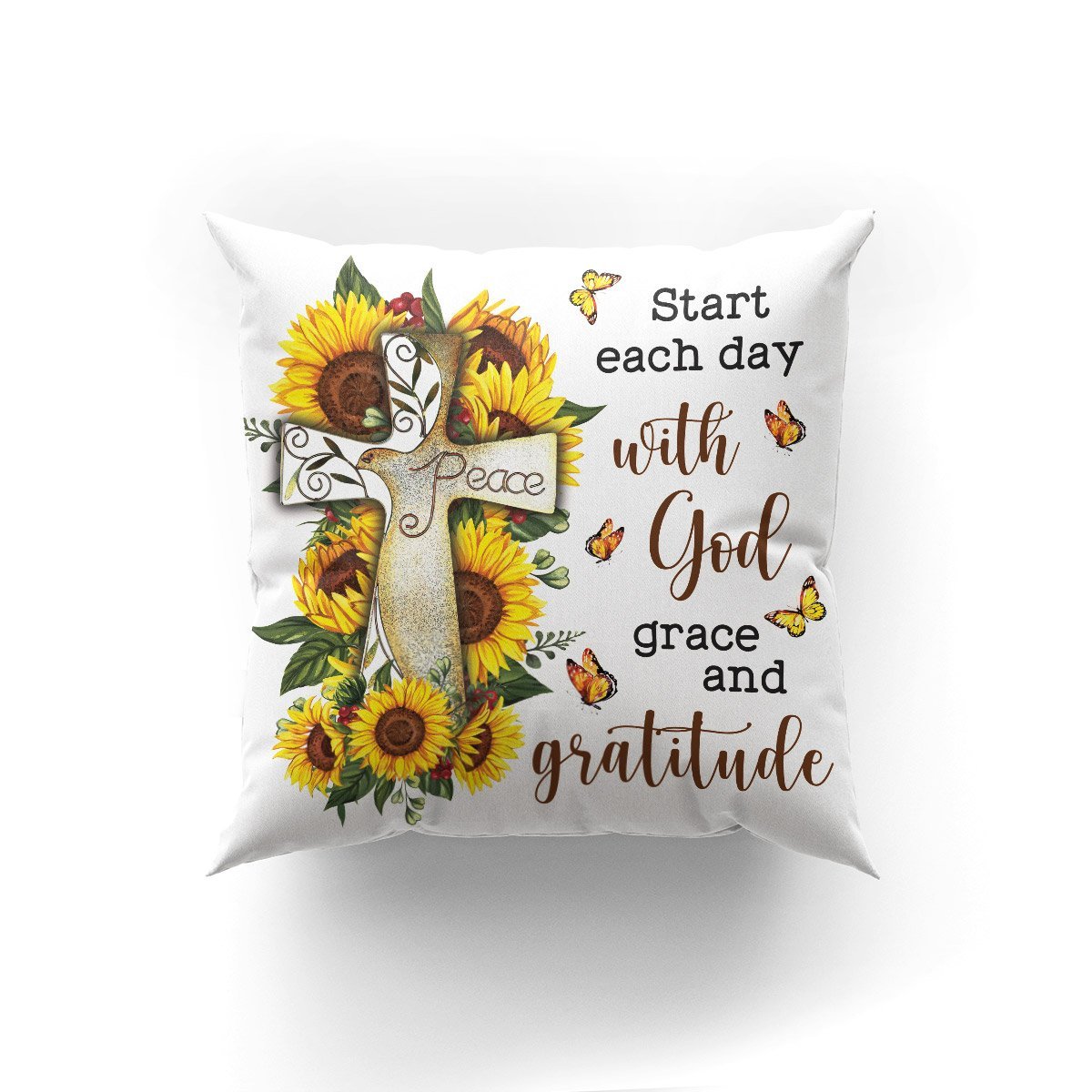 Special Sunflower Pillowcase - Start Each Day With God AA50 - 3