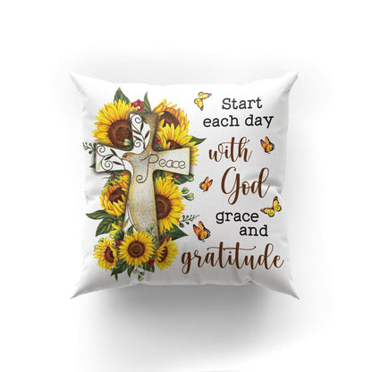 Special Sunflower Pillowcase - Start Each Day With God AA50 - 3