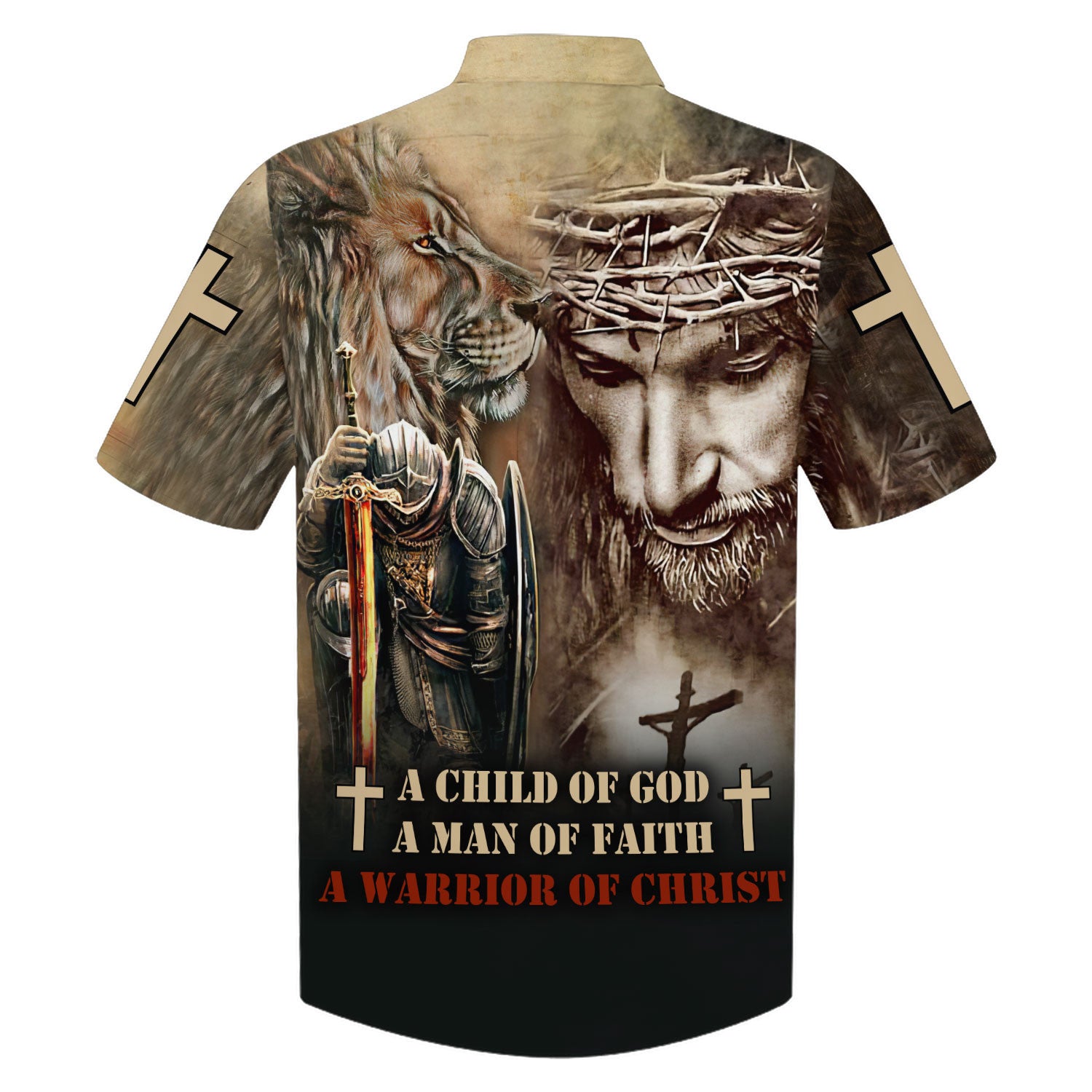 A Child Of God A Man Of Faith A Warrior Of Christ Hawaiian Shirts - Christian Hawaiian Shirt - Hawaiian Summer Shirts
