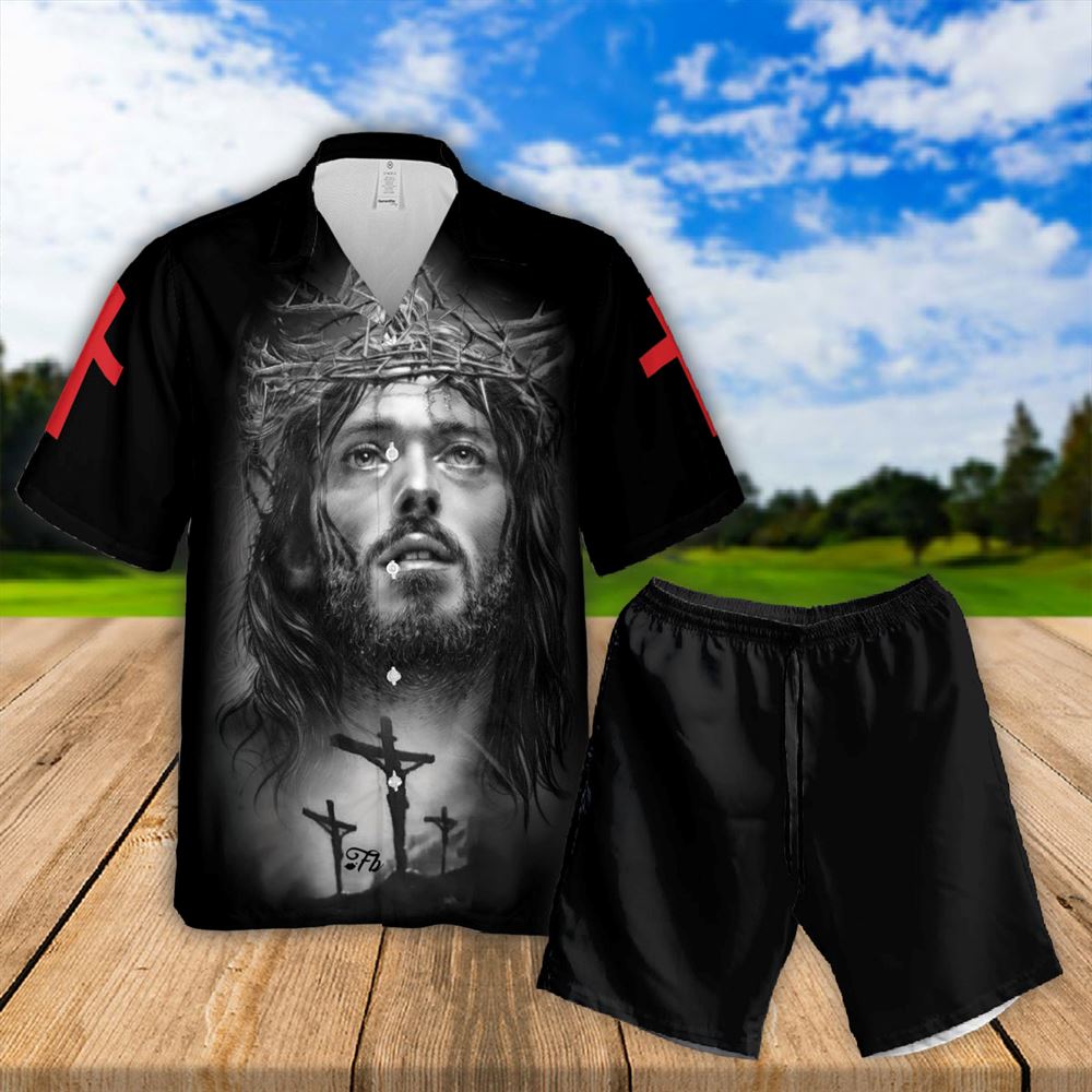 A Child Of God A Man Of Faith Hawaiian Shirts - Religious Hawaiian Shirts - Hawaiian Christian For Men Women