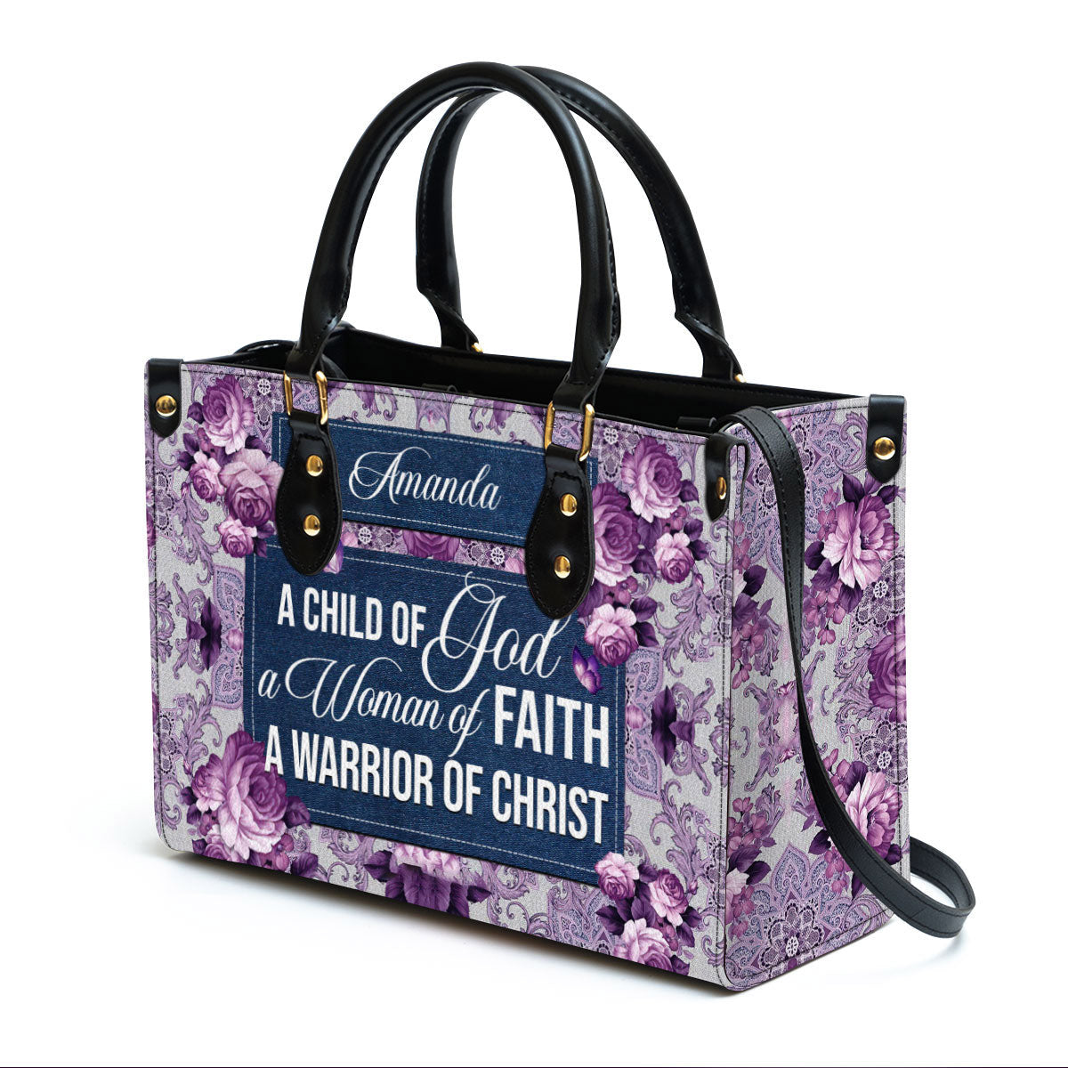A Child Of God Leather Bag - Personalized Leather Bag With Handle for Christian Women
