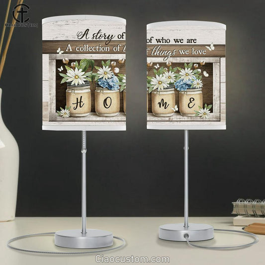 A Collection Of Things We Love Daisy Blue Hydrangea Butterfly Table Lamp For Bedroom - Bible Verse Table Lamp - Religious Room Decor