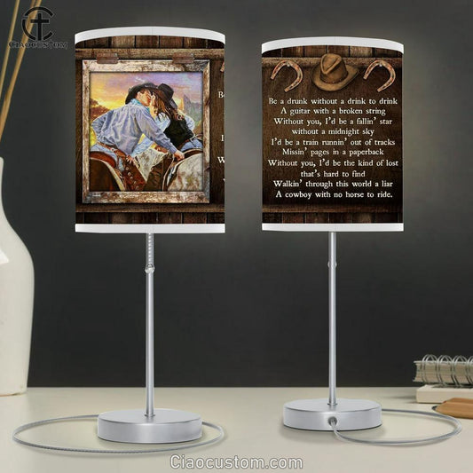 A Cowboy With No Horse To Ride Table Lamp Prints
