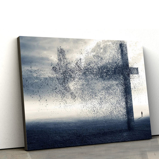 A Cross And Dove - Jesus Canvas Pictures - Christian Wall Art