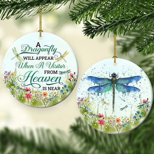 A Dragonfly Faith Circle Ornament - Christmas Ornament - Ciaocustom