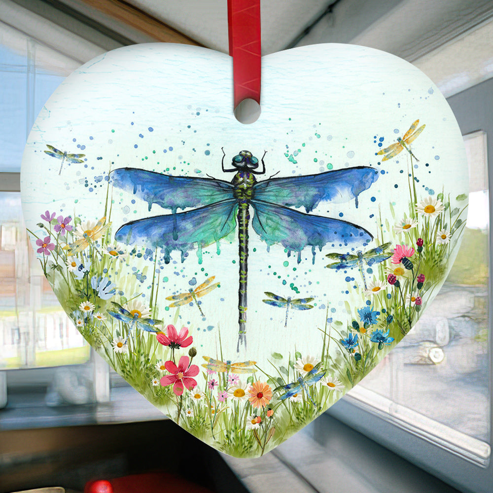 A Dragonfly Faith Heart Ornament - Christmas Ornament - Ciaocustom