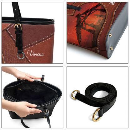 A Grateful Heart Sees Many Blessings Personalized Pu Leather Tote Bag For Women - Mom Gifts For Mothers Day