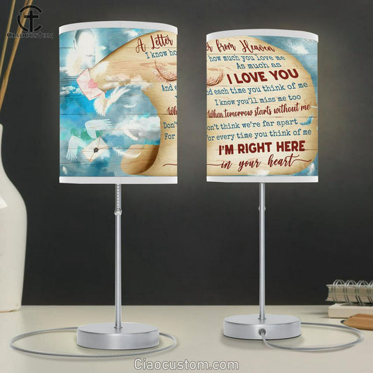 A Letter From Heaven Large Table Lamp Art - Christian Lamp Art Home Decor - Religious Table Lamp Prints