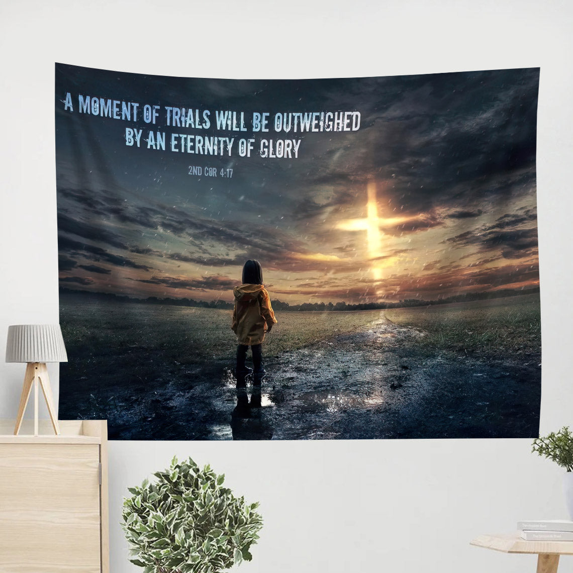 A Moment Of Trials Will Be Outweighed 2nd Cor 4 17 - Religious Tapestry - Tapestry Wall Hanging