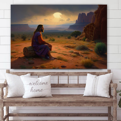 A Painting Of Jesus Sitting In The Dirt 1 - Canvas Picture - Jesus Christ Canvas - Christian Wall Art