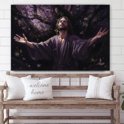 A Painting Of Jesus With His Hands Extended 2 - Canvas Picture - Jesus Christ Canvas - Christian Wall Art
