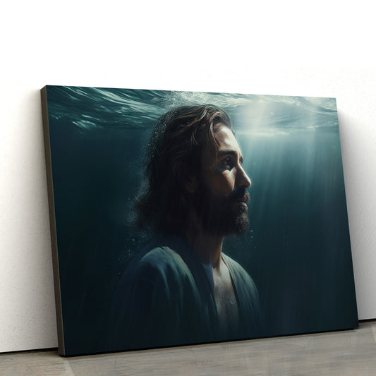 A Portrait Of Jesus Standing In The Ocean - Canvas Picture - Jesus Christ Canvas - Christian Wall Art
