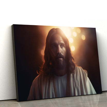 A Portrait Of Jesus Surrounded By Light - Canvas Picture - Jesus Christ Canvas - Christian Wall Art
