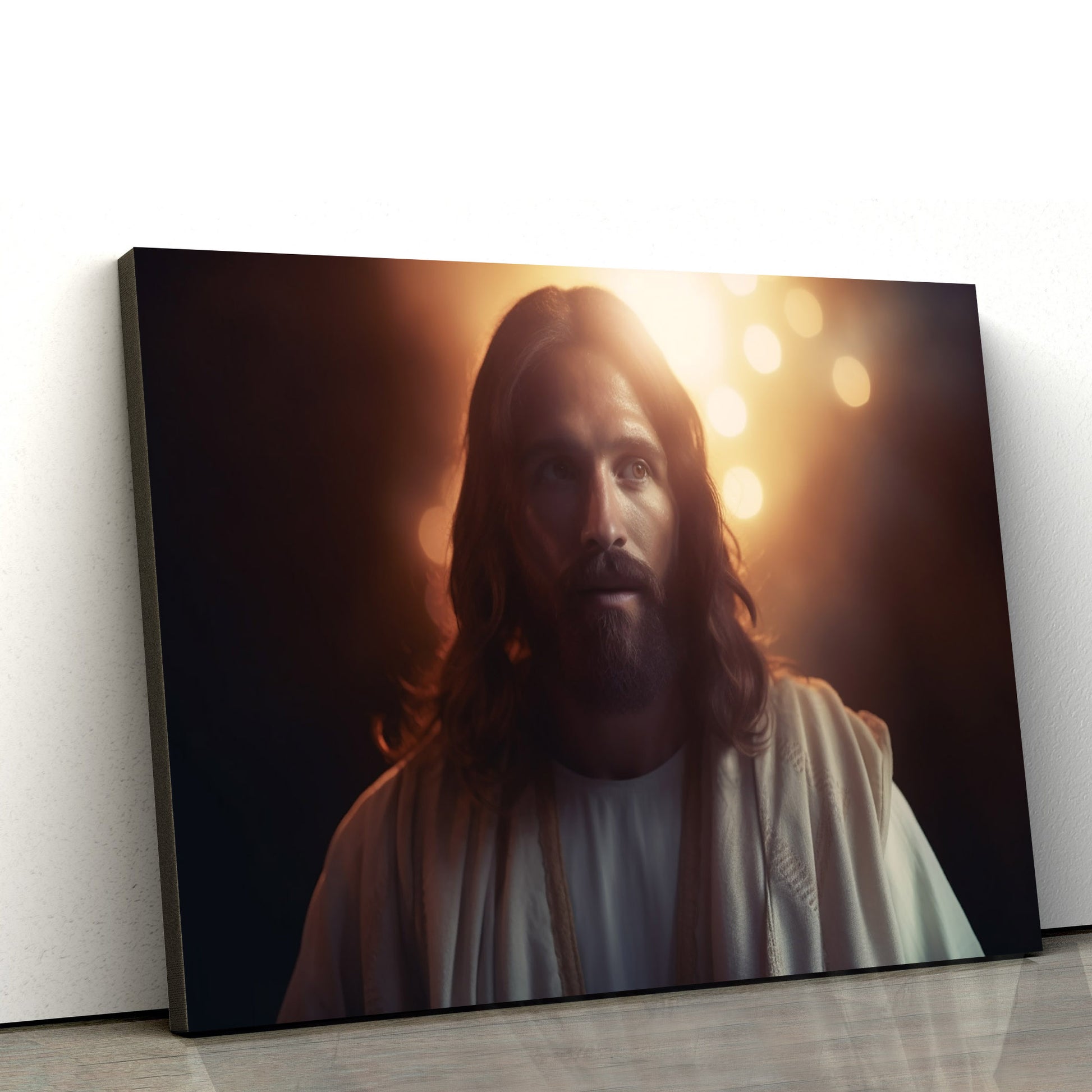 A Portrait Of Jesus Surrounded By Light - Canvas Pictures - Jesus Christ Canvas - Christian Wall Art