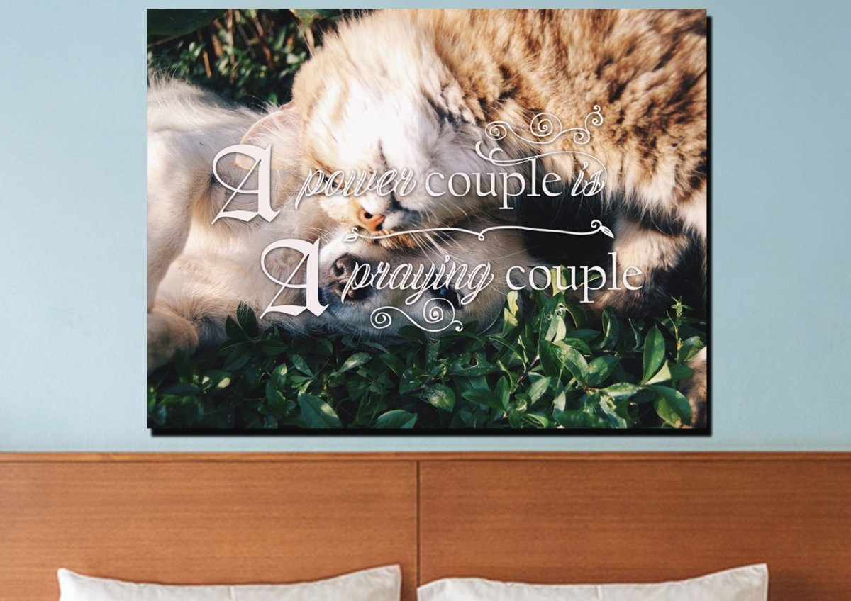 A Power Couple Is A Praying Couple Canvas Wall Art Print - Christian Canvas Wall Art