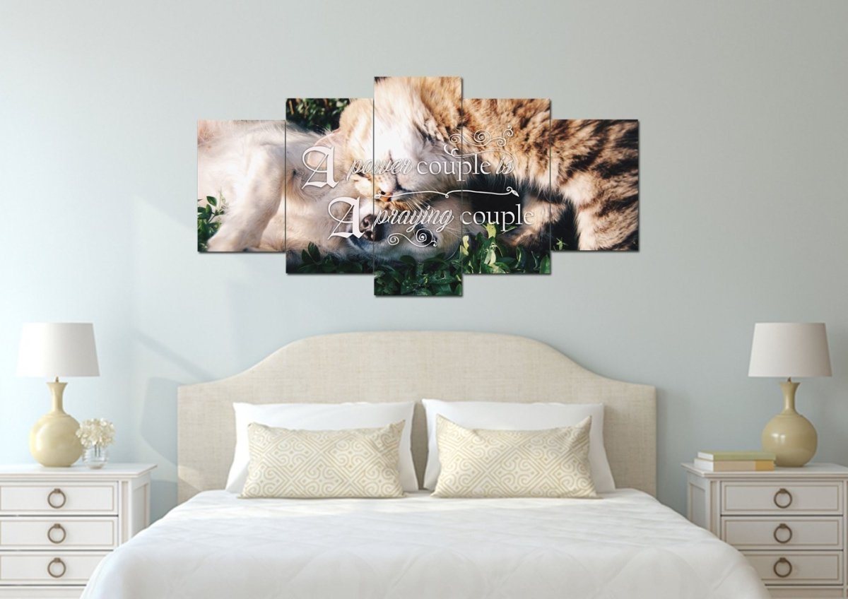 A Power Couple Is A Praying Couple Canvas Wall Art Print - Christian Canvas Wall Art