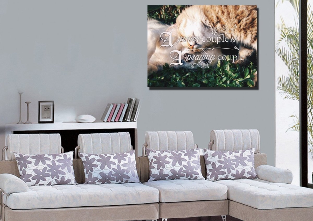 A Power Couple Is A Praying Couple Canvas Wall Art Print - Christian Canvas Wall Art