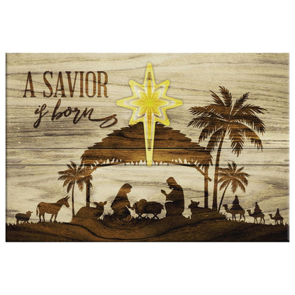 A Savior Is Born Christmas Wall Art Canvas - Religious Wall Decor