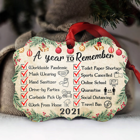 A Year To Remember Metal Ornament - Christmas Ornament - Christmas Gift