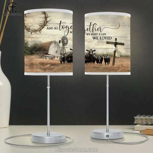 Aberdeen Angus And So Together We Built A Life We Loved Table Lamp For Bedroom - Bible Verse Table Lamp - Religious Room Decor