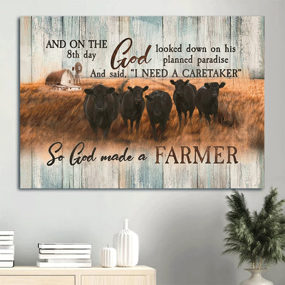 Aberdeen Angus Canvas Tranquil Farm God Looked Down On His Planned Paradise Canvas Wall Art - Christian Wall Decor