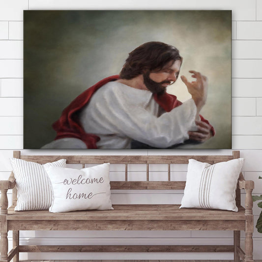 Abide With Me Canvas Wall Art - Jesus Picture - Christian Wall Decor
