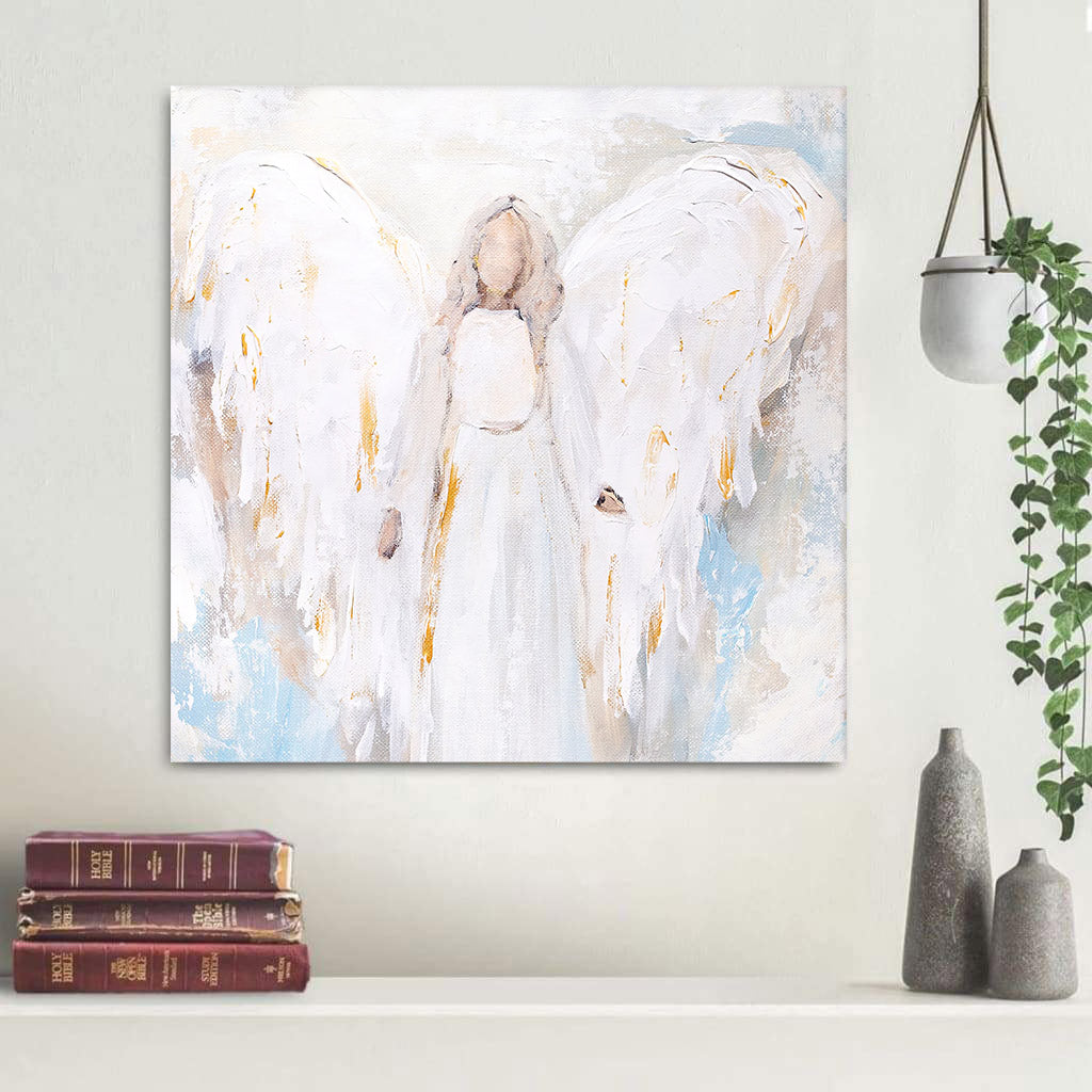 Abstract Angel Paper Print- Jesus Painting On Canvas - Christian Art Gift